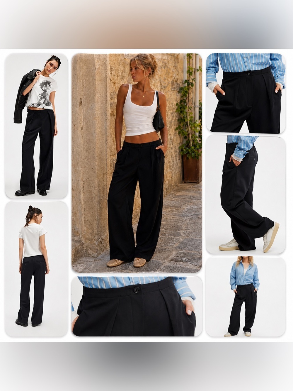 Free People Tyler Wide Leg Pants Black XL Pleated Trouser $128 USD Bohemian
